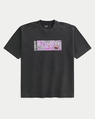 Boxy Heavyweight Courage the Friendly Dog Graphic Tee