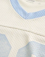 Boxy Crop Mesh Graphic Football Jersey