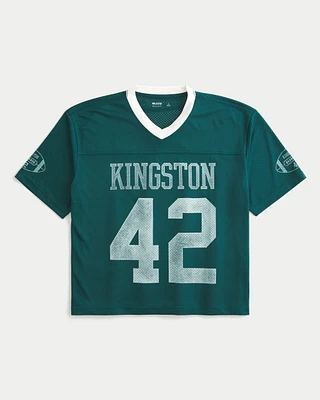 Boxy Crop Mesh Kingston Graphic Football Jersey