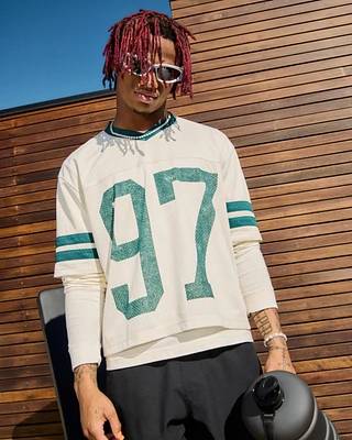 Boxy Crop Athletic Graphic Jersey