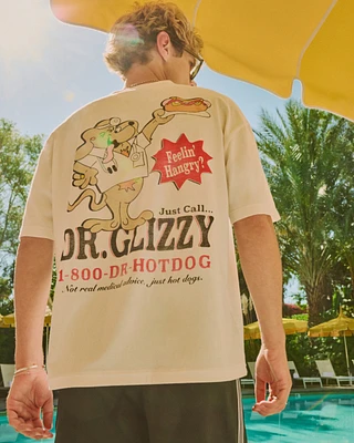 Boxy Lil Glizzy's Hot Dog Hut Graphic Tee