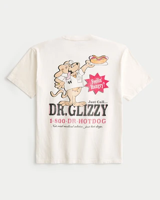 Boxy Lil Glizzy's Hot Dog Hut Graphic Tee
