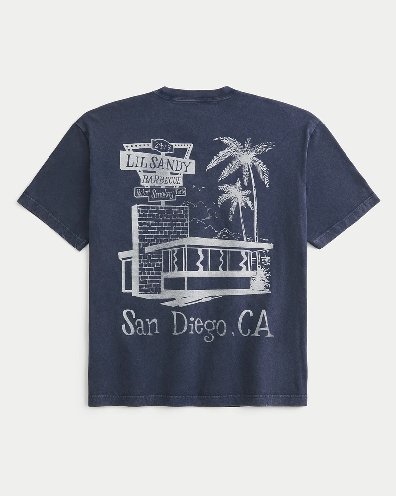 Boxy Lil Sandy Barbecue Graphic Tee