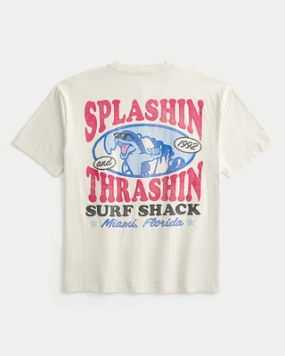 Boxy Splashin Thrashin Surf Shack Graphic Tee