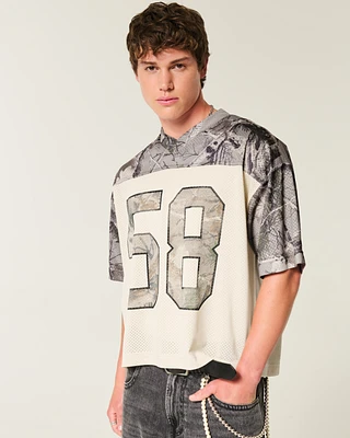 Boxy Crop Camo Football Jersey