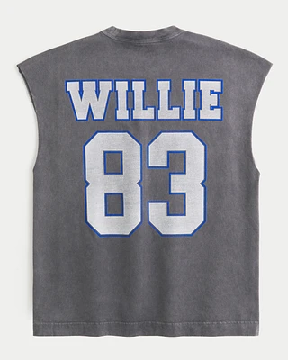 Boxy Heavyweight Willie Nelson Graphic Tank