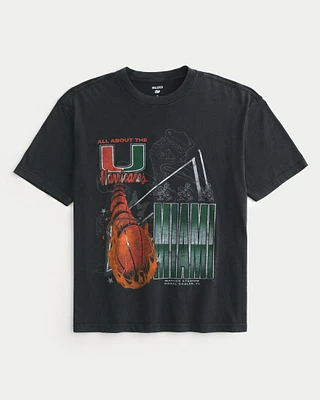 Boxy University of Miami Hurricanes Graphic Tee