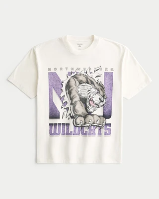 Boxy Northwestern University Wildcats Graphic Tee