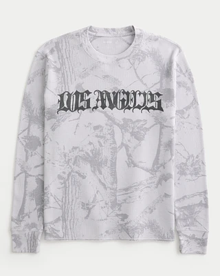 Long-Sleeve Waffle Los Angeles Graphic Tee