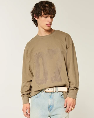 Baggy Heavyweight Long-Sleeve Number Graphic Tee