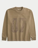 Baggy Heavyweight Long-Sleeve Number Graphic Tee