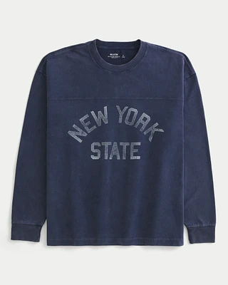 Baggy Heavyweight Long-Sleeve New York Graphic Tee