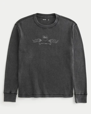 Long-Sleeve Waffle Dodge Viper Graphic Tee