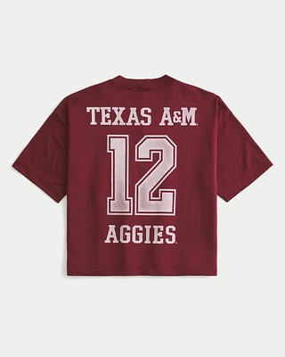 Baggy Crop Texas A&M Graphic Football Jersey