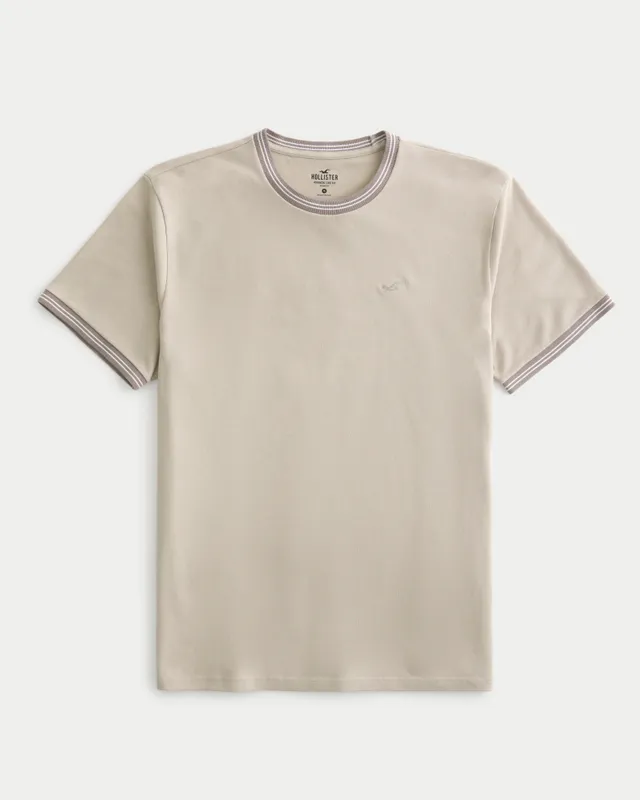 Hollister Relaxed Jacquard Stripe Crew T-Shirt