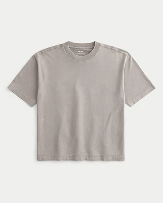 Boxy Crop Heavyweight Cotton Crew T-Shirt