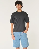 Boxy Crop Heavyweight Cotton Crew T-Shirt