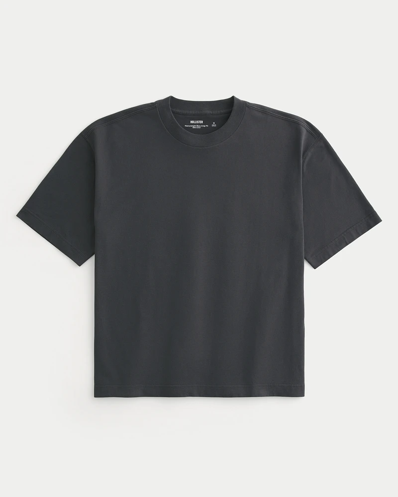 Boxy Crop Heavyweight Cotton Crew T-Shirt