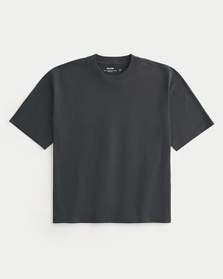 Boxy Crop Heavyweight Cotton Crew T-Shirt