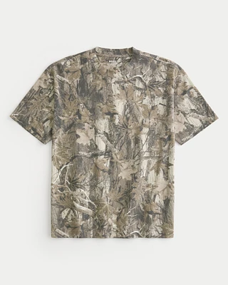 Heavyweight Boxy Camo Pattern T-Shirt