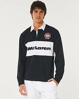 Boxy Long-Sleeve McLaren Graphic Rugby Polo