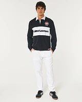 Boxy Long-Sleeve McLaren Graphic Rugby Polo