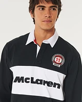 Boxy Long-Sleeve McLaren Graphic Rugby Polo