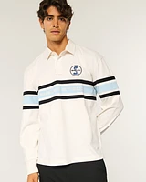 Boxy Heavyweight Shelby Graphic Rugby Polo