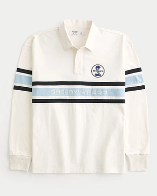 Boxy Heavyweight Shelby Graphic Rugby Polo