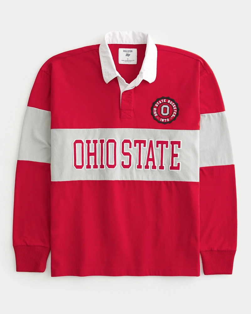 Boxy Heavyweight Ohio State Graphic Rugby Polo