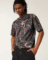 Boxy Heavyweight Camo Crew T-Shirt