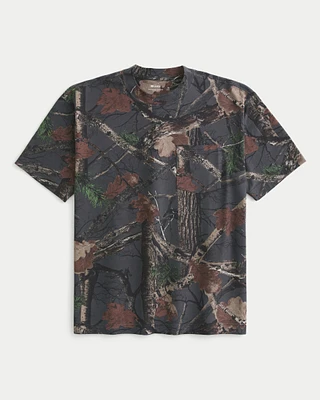 Boxy Heavyweight Camo Crew T-Shirt