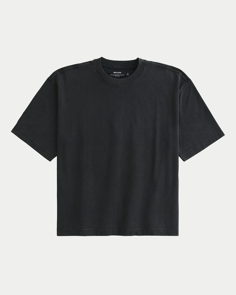 Boxy Heavyweight Washed Crop Crew T-Shirt