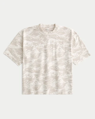 Boxy Heavyweight Camo Crop Crew T-Shirt