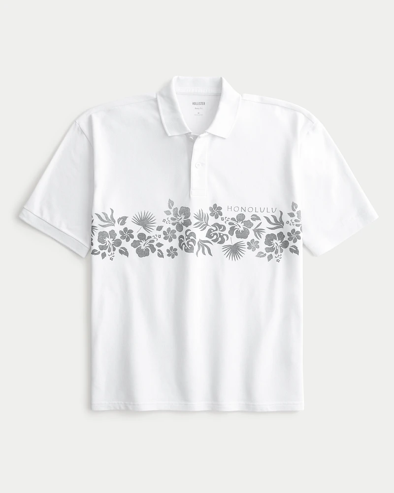 Boxy Honolulu Graphic Polo