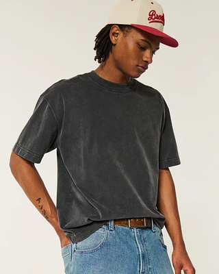 Boxy Heavyweight Washed Crew T-Shirt