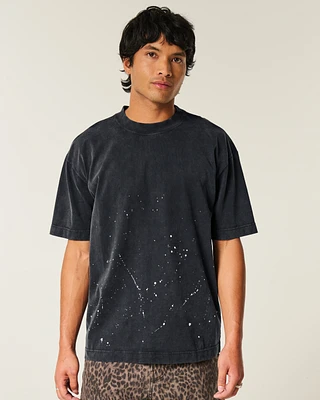 Boxy Heavyweight Paint Splatter Crew T-Shirt