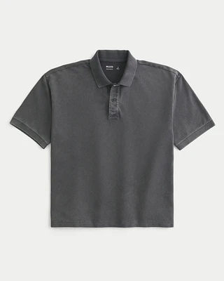 Boxy Crop Washed Polo