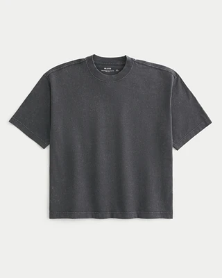 Boxy Heavyweight Crop Washed Crew T-Shirt