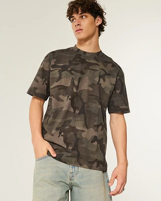 Boxy Heavyweight Camo Crew T-Shirt