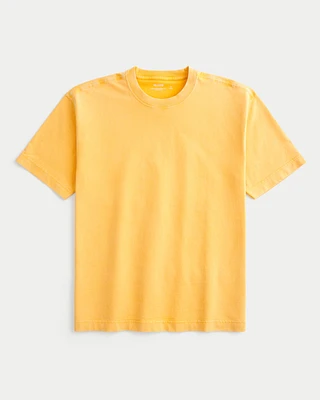 Boxy Heavyweight Washed Cotton Crew T-Shirt