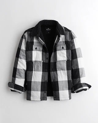 Sherpa-Lined Flannel Shirt Jacket