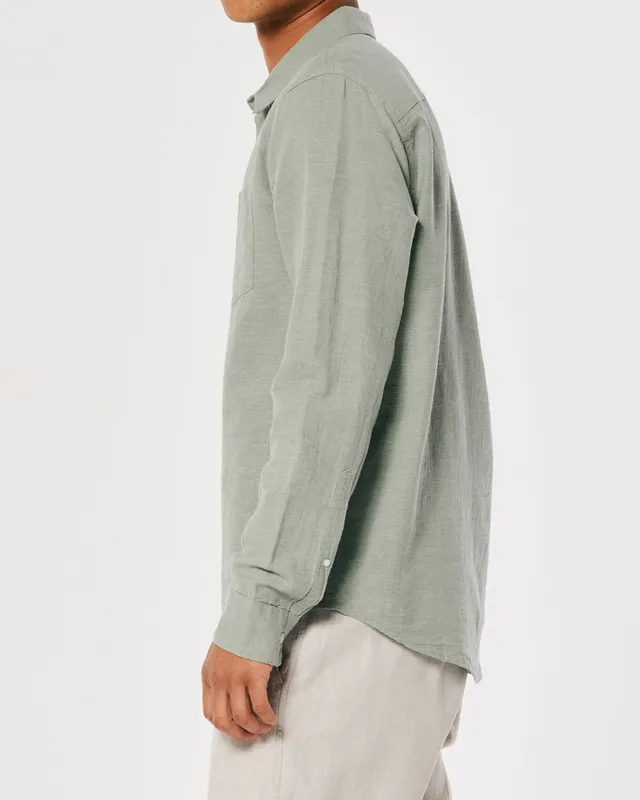 Hollister Co. BUTTON THROUGH ICON - Long sleeved top - desert sage/light  green 