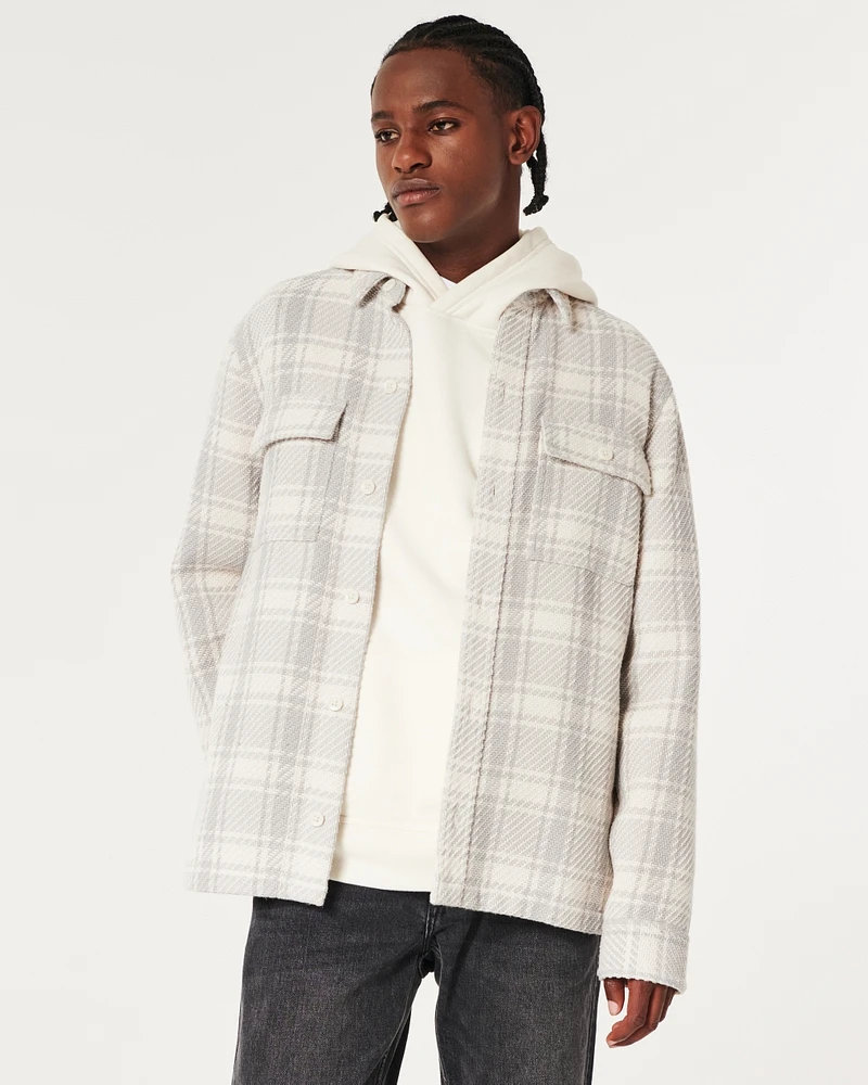 Textured Twill Shirt Jacket