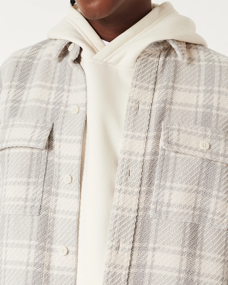 Textured Twill Shirt Jacket