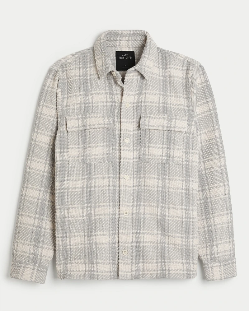 Textured Twill Shirt Jacket