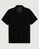 Short-Sleeve Textured Pattern Shirt