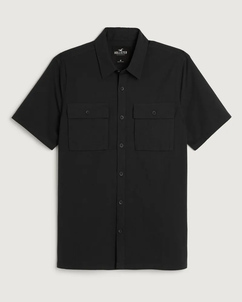 Short-Sleeve Poplin Utility Shirt