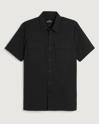 Short-Sleeve Poplin Utility Shirt