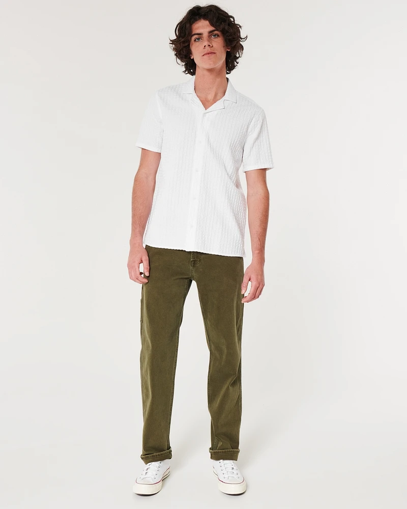 Relaxed Textured Short-Sleeve Shirt